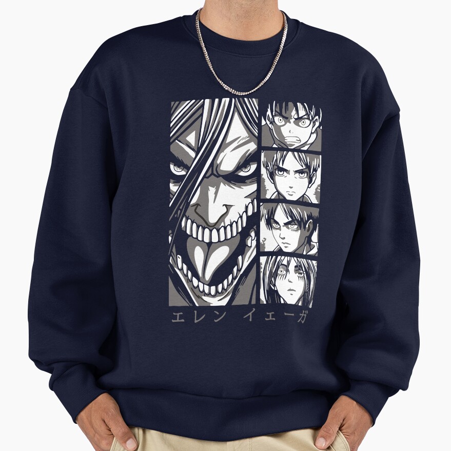 Eren Yeager Attack On Titan Shingeki No Kyojin Sweatshirt - Image 5