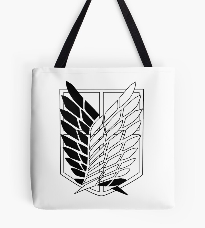 Exploration Battalion Snk Black And White Emblem Tote Bag