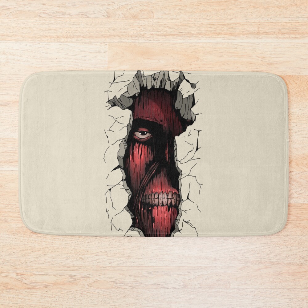Titan Colossal Wall Attack On Titan Fanart Bath Mat