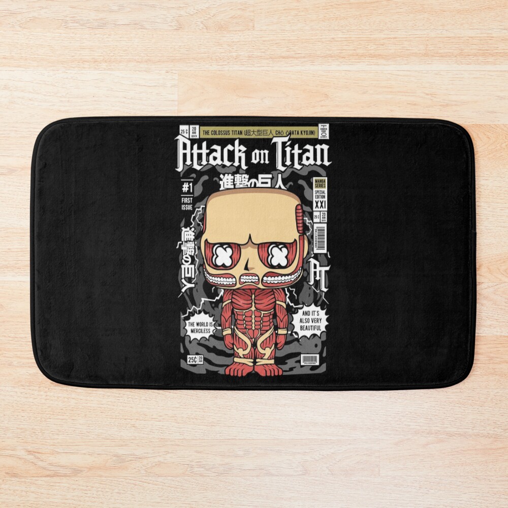 Attack On Titan The Colossus Titan Shingeki No Kyojin Cho Ogata Kyojin The World Is Merciless And It S Also Very Beautiful Anime Manga Bath Mat