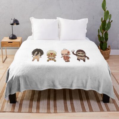 Attack On Titan Wall Breach Scene Epic Manga Style Throw Blanket