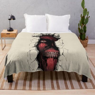 Titan Colossal Wall Attack On Titan Fanart Throw Blanket