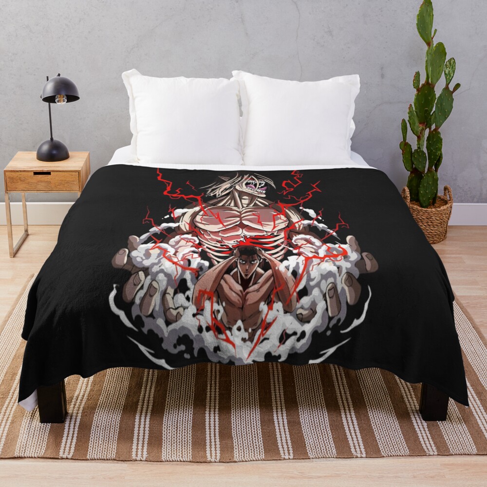 Attack On Titan Eren Fan Throw Blanket