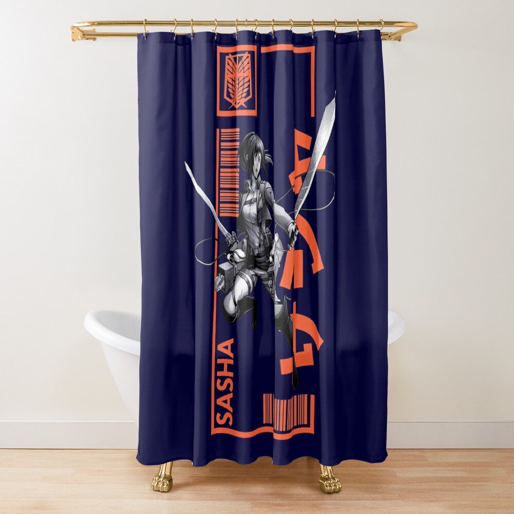 Sasha Braus A T T A C K On Titan Typography 3 Classic Best Women 90S Retro Cotton Hot Trend Shower Curtain