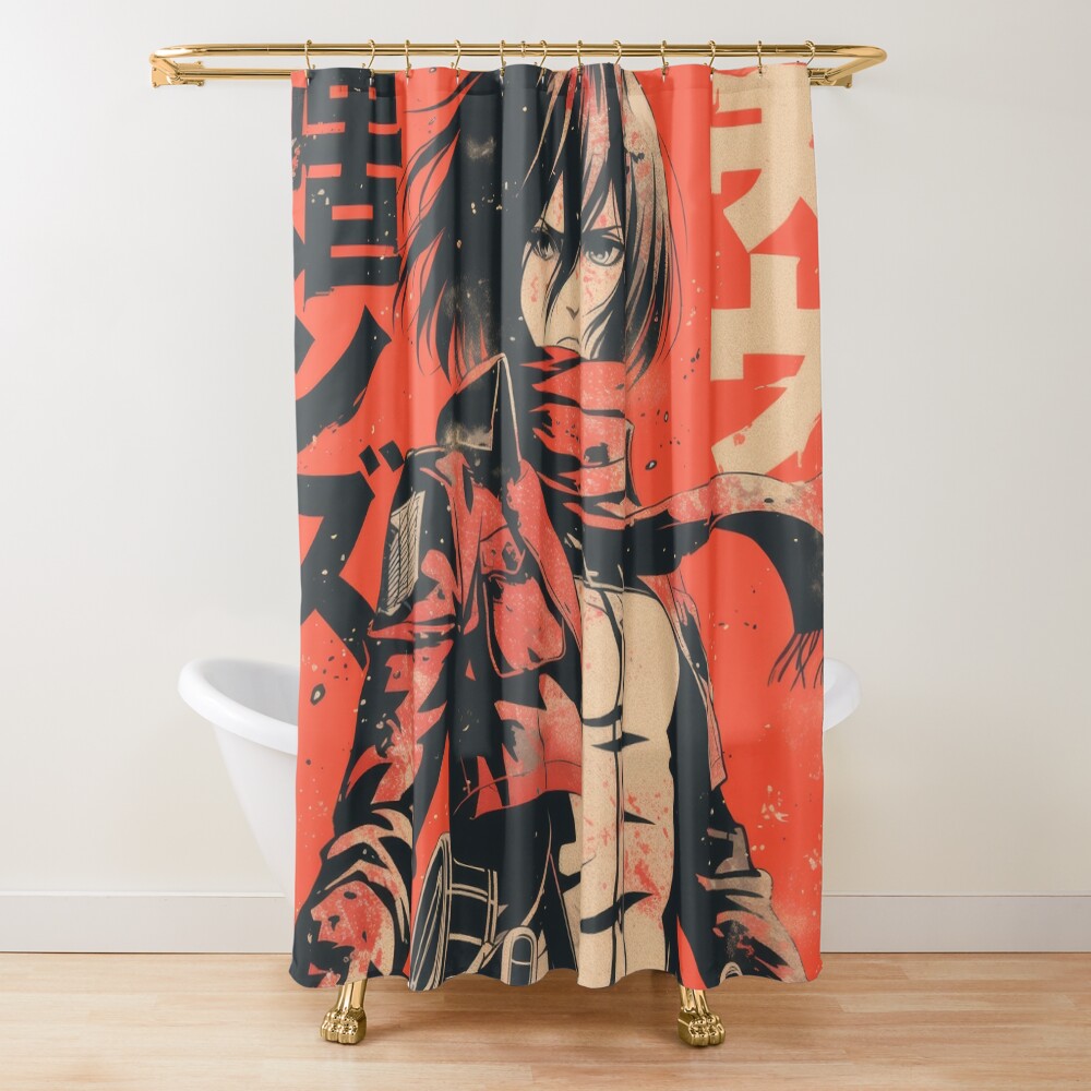 Mikasa Vintage Grunge Orange Shower Curtain