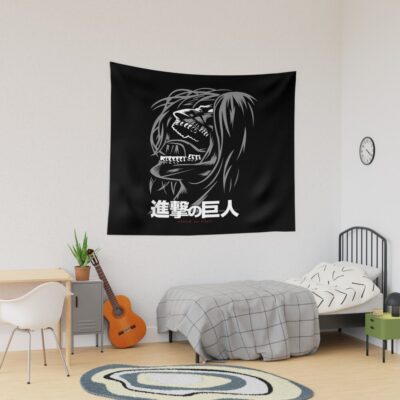 Attack Titan Digital Illustration Tapestry