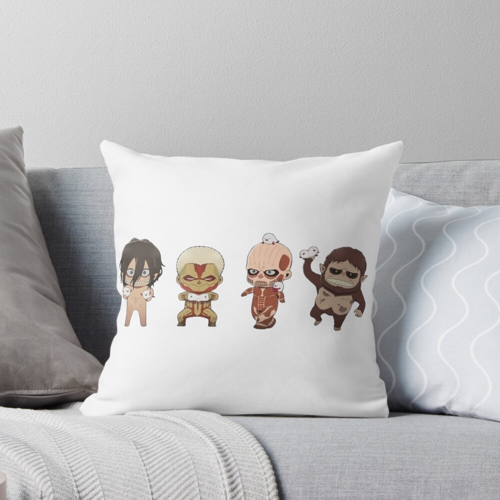 Attack On Titan Wall Breach Scene Epic Manga Style Throw Pillow