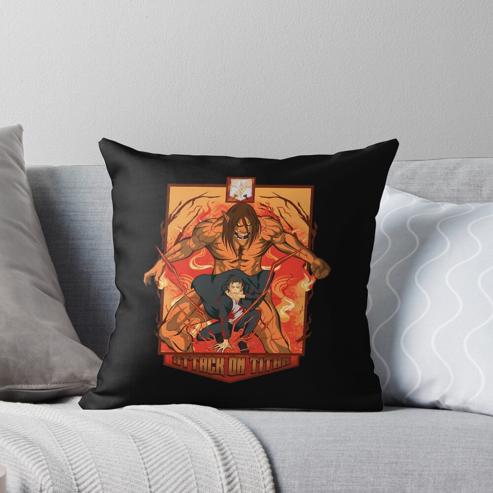 Eren Yeager Titan Throw Pillow