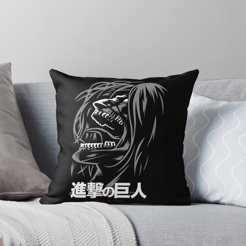 Attack Titan Digital Illustration Throw Pillow