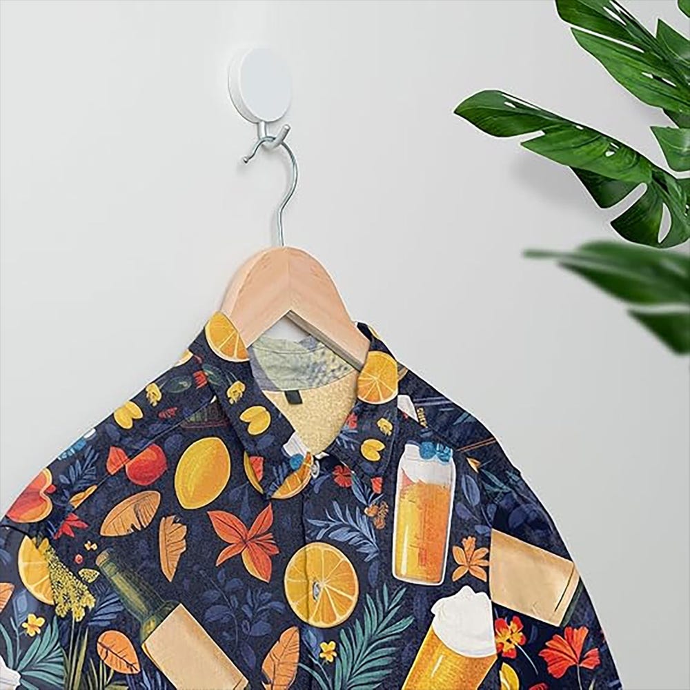 Hawaiian Shirt Cocktail Beer Print, Tropical Summer Aloha Shirt for Men, Beach Party Vacation Outfit, Fun Floral Drink Shirt - Image 3